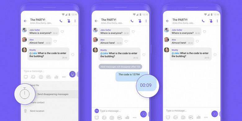 A useful innovation in Viber.  Now disappearing messages have appeared in group chats as well
