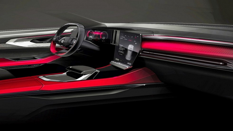 5 or 7 seats, hybrid, 200 hp and irregularly shaped screen.  Renault first showed the interior of the new model Austral