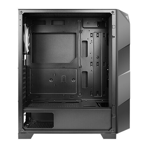 Two 185mm ARGB fans are installed on the front of the Antec NX700 case. 