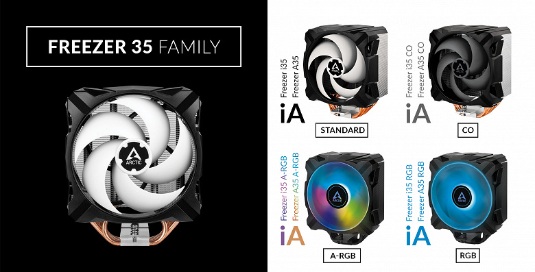 Семейство Arctic Freezer 35 теперь включает четыре разновидности одного процессорного кулера