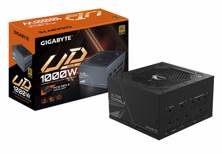 Блок питания Gigabyte UD1000GM PCIE 5.0 имеет 16-контактный разъем для новейших видеокарт