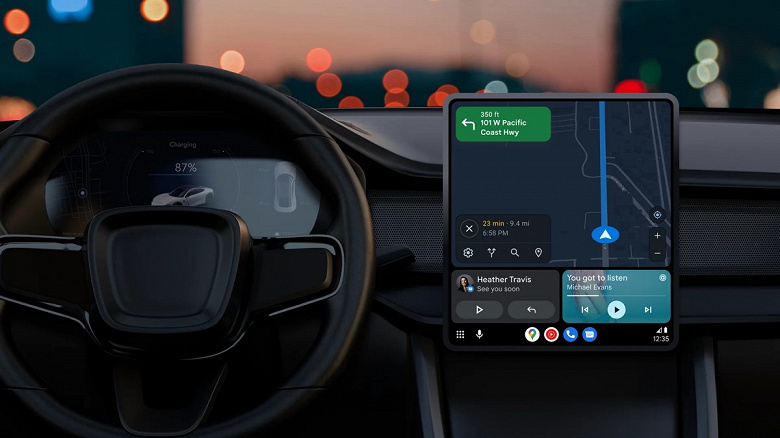 The long-awaited fundamentally new Android Auto interface began to appear in users