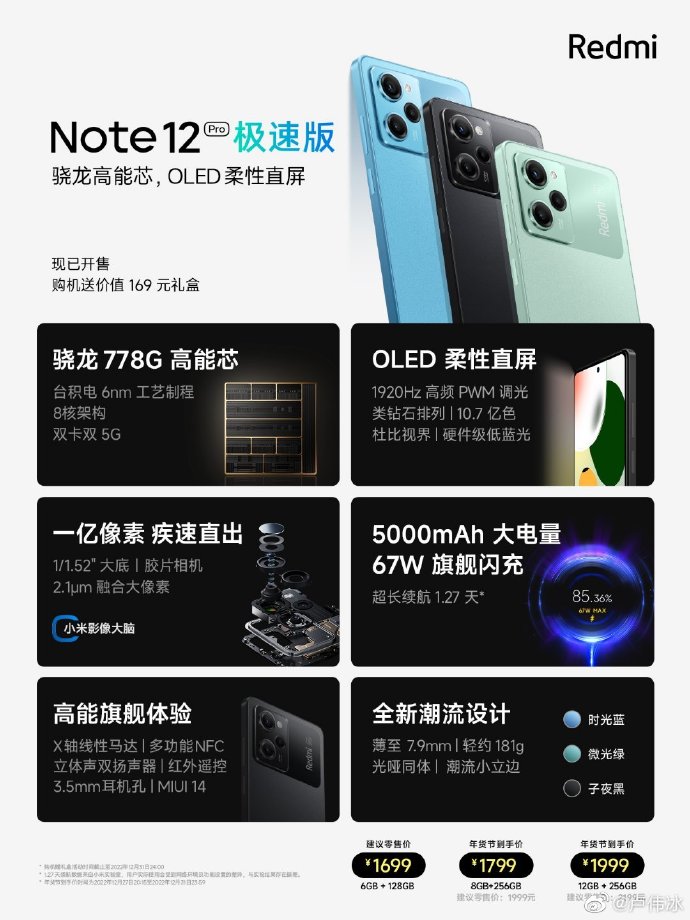 AMOLED, 108 Мп, 5000 мА•ч, 67 Вт, NFC и стереодинамики — за $240. Представлен Redmi Note 12 Pro Extreme Edition