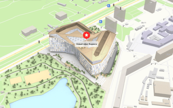 Яндекс показал 3D-модель новой штаб-квартиры в «Яндекс Картах»