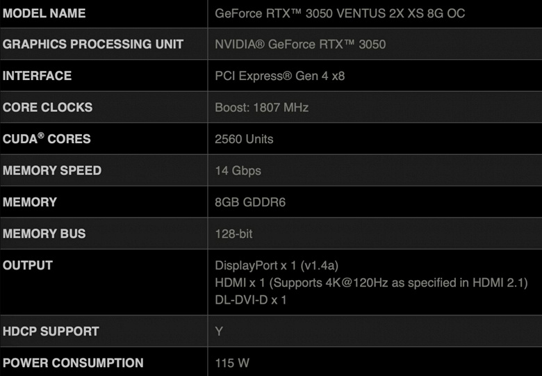 Nvidia выпустит GeForce RTX 3050 со сниженным потреблением – на базе GPU GA107