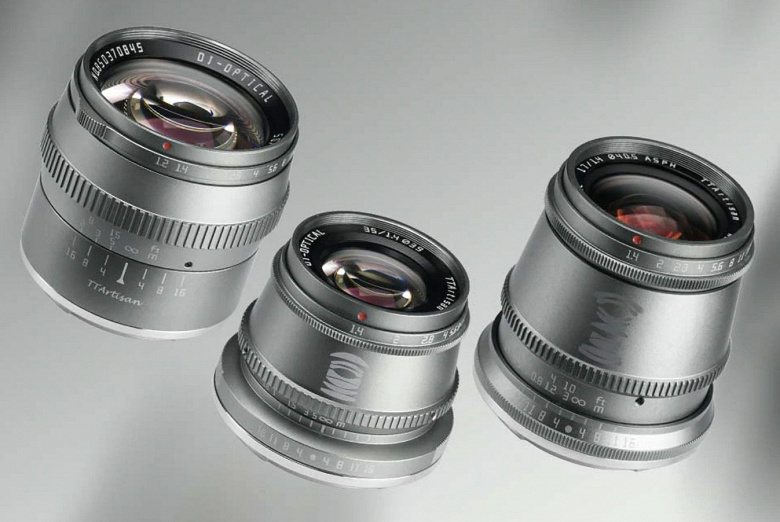 A set of TTartisan 35mm f/1.4, 50mm f/1.2 and 17mm f/1.4 lenses in titanium costs just over 0