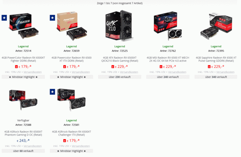Radeon RX 6500 XT уже продают в Германии ниже рекомендованной розничной цены. А что в России?