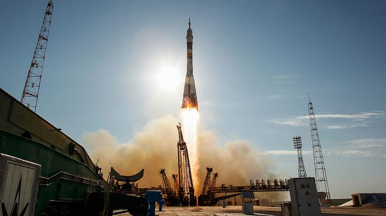 Spaceship “S.P.  Korolev with three cosmonauts launched from Baikonur and docked with the ISS