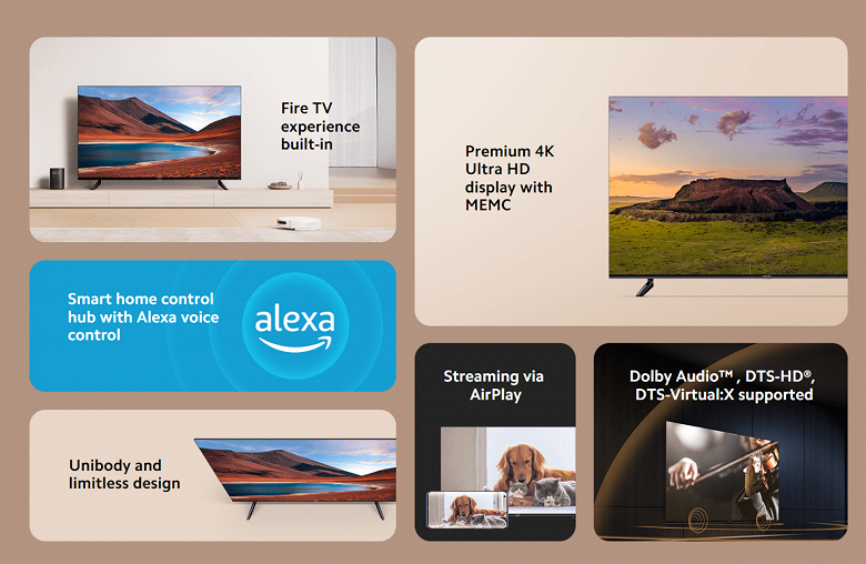 Xiaomi представила недорогие 4К-телевизоры со встроенной поддержкой Fire TV. Стоимость Xiaomi TV F2 в Европе стартует от 400 евро