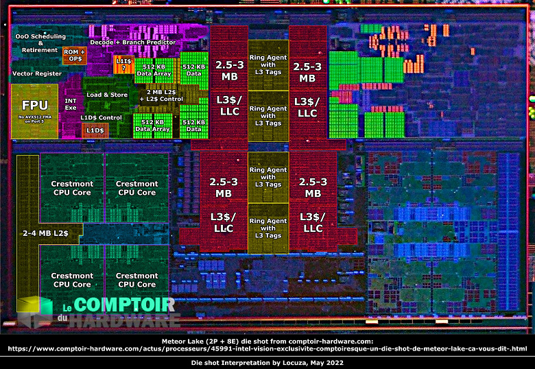 Будущее оружие Intel под микроскопом. В Сети появилась фотография кристалла процессора Meteor Lake