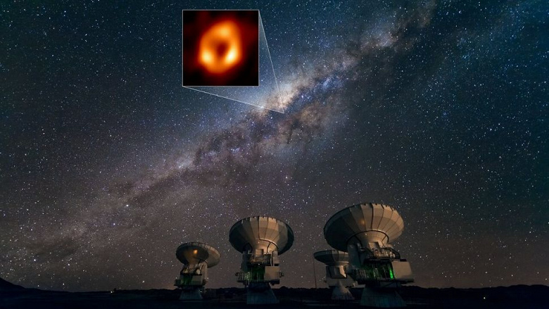 Как выглядит сверхмассивная чёрная дыра в центре нашей галактики. Астрономы EHT получили первое фото, доказывающее существование этого объекта