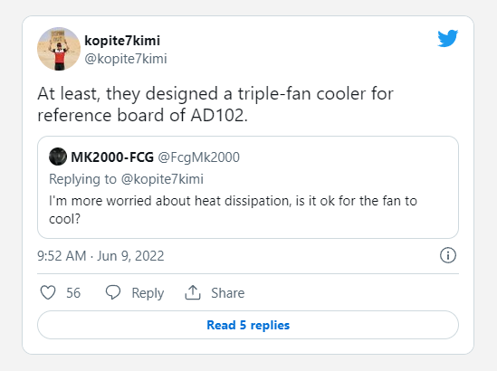 Инсайдер Kopite7kimi рассказал о новой системе охлаждения для топовых эталонных карт Nvidia RTX 40