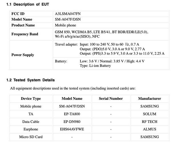 Смартфон Samsung Galaxy A04s прошёл этап сертификации в FCC. Скоро релиз?