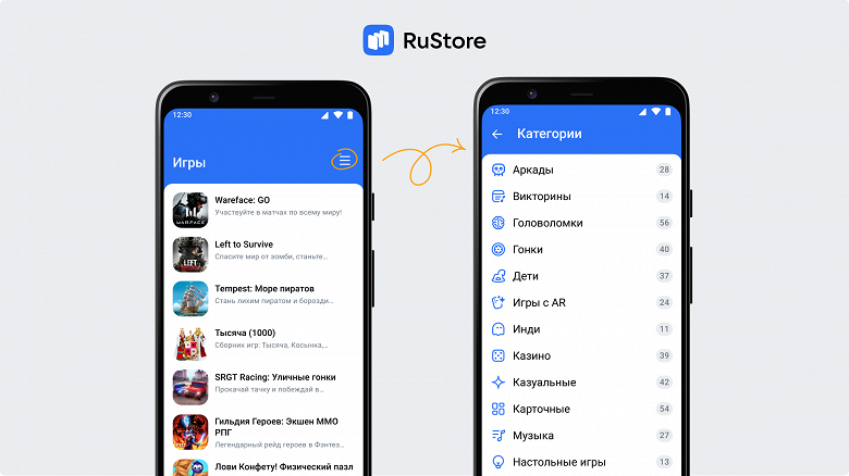 The domestic alternative to Google Play does not stand still: a breakdown of mobile games by category has appeared in RuStore