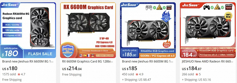 Самое щедрое предложение на рынке видеокарт? В продаже появилась необычная Radeon RX 6600M по цене RX 6500 XT