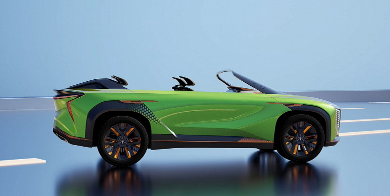 Automotive brand Hongqi showed three new prototypes of electric cars
