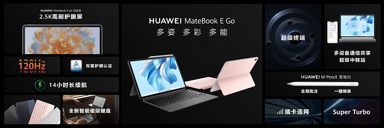 12-Zoll-2,5K-Bildschirm, Stylus, LTE-Modem, Windows 11 und bis zu 14 Stunden Akkulaufzeit für 605 US-Dollar. Huawei hat das Tablet MateBook E Go vorgestellt