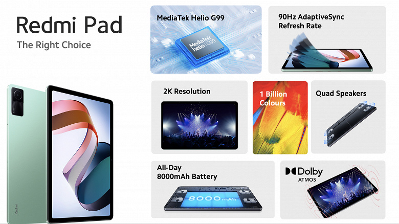Экран 2К 10,6 дюйма, 8000 мА·ч, металлический корпус, 4 динамика всего лишь за 160 долларов. Представлен планшет Redmi Pad