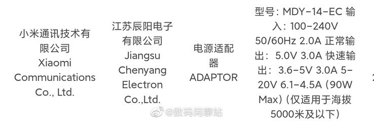 Xiaomi сертифицирует блок питания мощностью 90 Вт, он может войти в комплект поставки Xiaomi 14