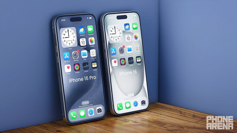 Примерно так будут выглядеть выросшие в размерах iPhone 16 Pro Max и iPhone 16 Pro на фоне текущих моделей. Авторы Phone Arena создали свои рендеры