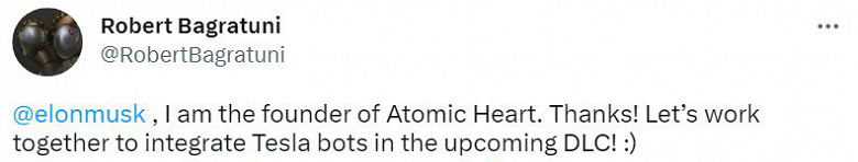 Геймдиректор Atomic Heart предложил Илону Маску добавить в игру ботов Tesla