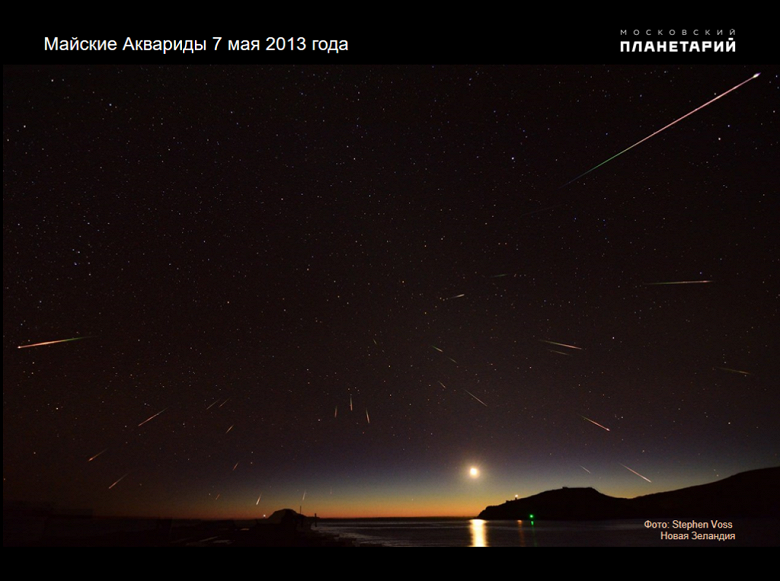 Небесное зрелище в мае: в начале месяца ожидается пик западания звезд Эта-Аквариды
