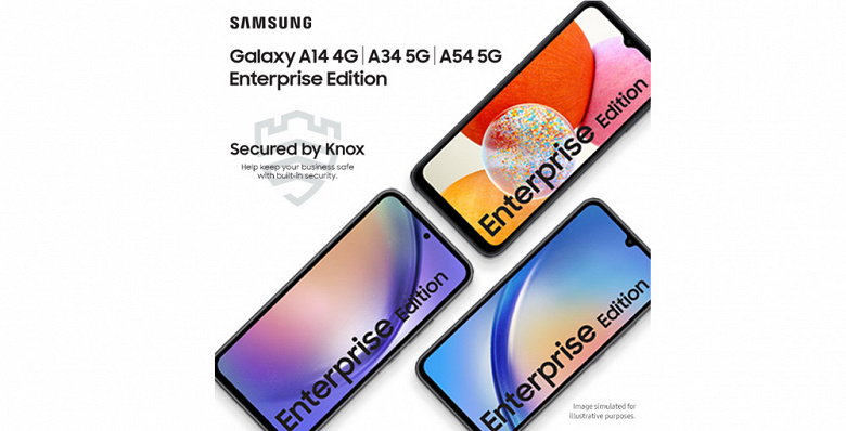 Выпущены смартфоны Samsung Galaxy A14, A34, A54 Enterprise Edition