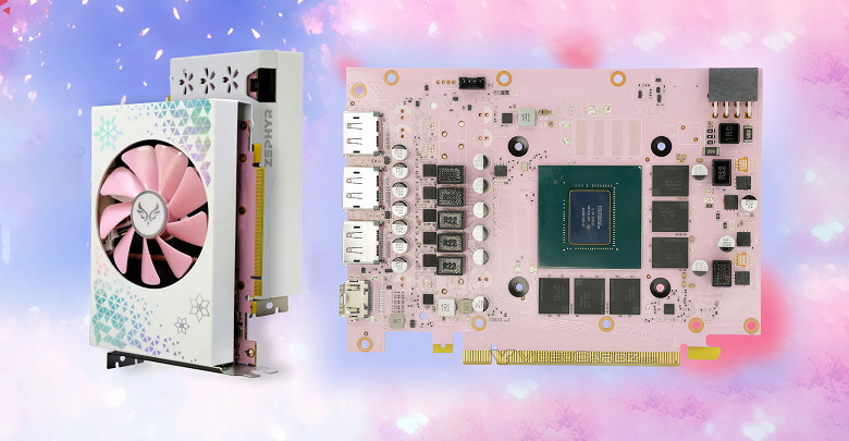 Первая в мире видеокарта с розовой печатной платой. Такую RTX 3060 Ti ITX выпустила Zephyrus