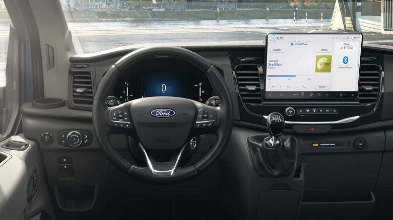 Представлен Ford Transit 2024. Он получил цифровую «приборку», модем 5G, медиасистему Sync 4 с 12-дюймовым экраном и 8-ступенчатый «автомат»