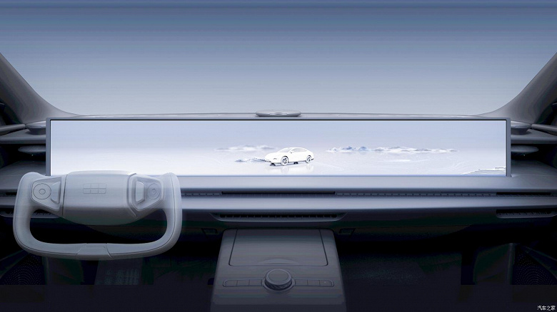 Флагманский седан Geely Galaxy E8 возьмёт своё не мощностью, а экраном: дисплей с разрешением 8К занимает почти всю переднюю панель