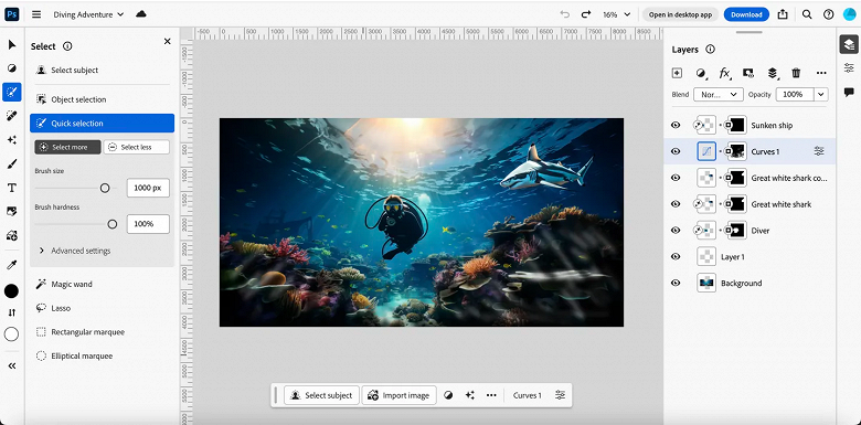 Создание и обработка с помощью ИИ: Adobe запустила веб-версию Photoshop с популярными инструментами Firefly