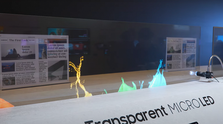 Представлен первый прозрачный дисплей Samsung MicroLED