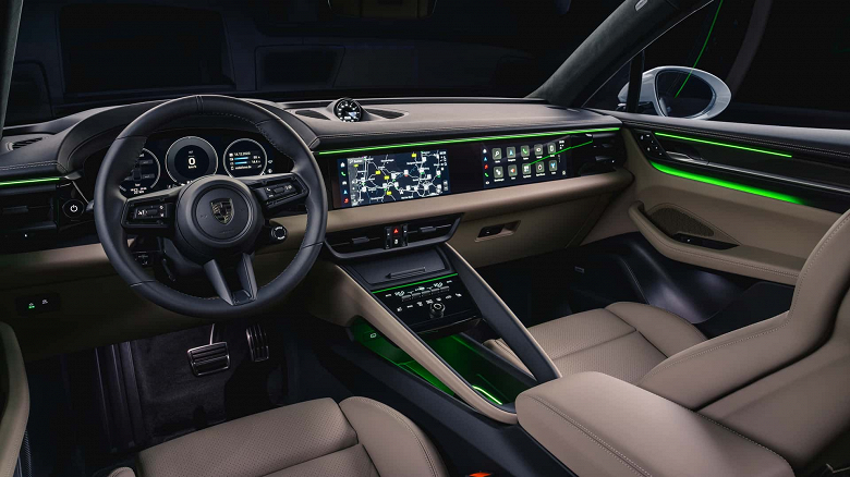 Рулевое управление задними колёсами, дополнительный экран и чехол для руководства пользователя — всё это платные опции нового Porsche Macan
