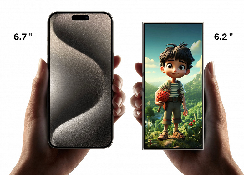 Маленький Samsung Galaxy S24 Ultra с 6,2-дюймовым экраном сравнили с iPhone 15 Pro Max