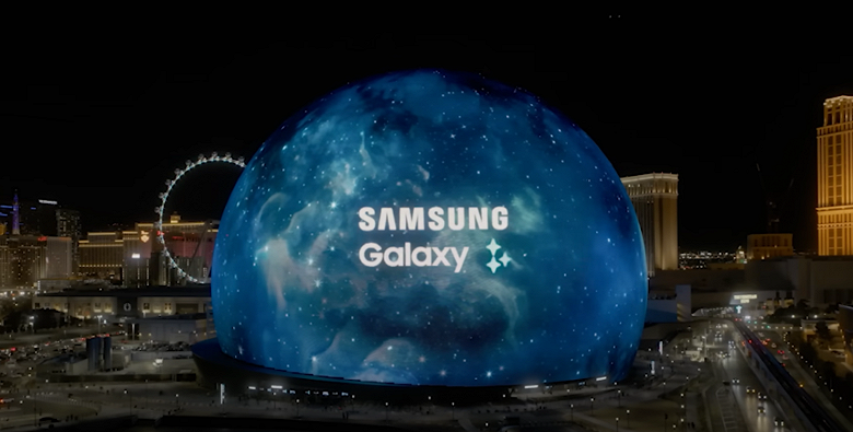 Samsung дразнит новинками Galaxy на самом большом в мире светодиодном экране MSG Sphere в Лас-Вегасе