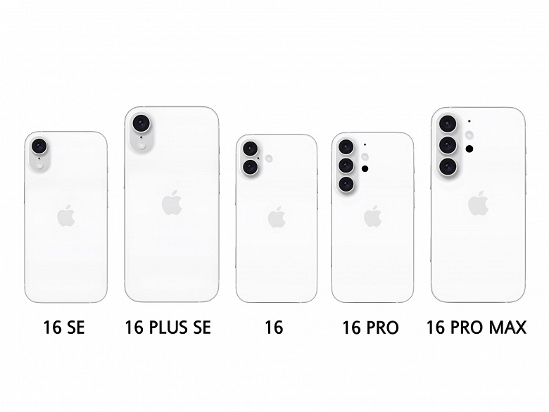 Apple может представить пять моделей iPhone 16: их показали на общем изображении