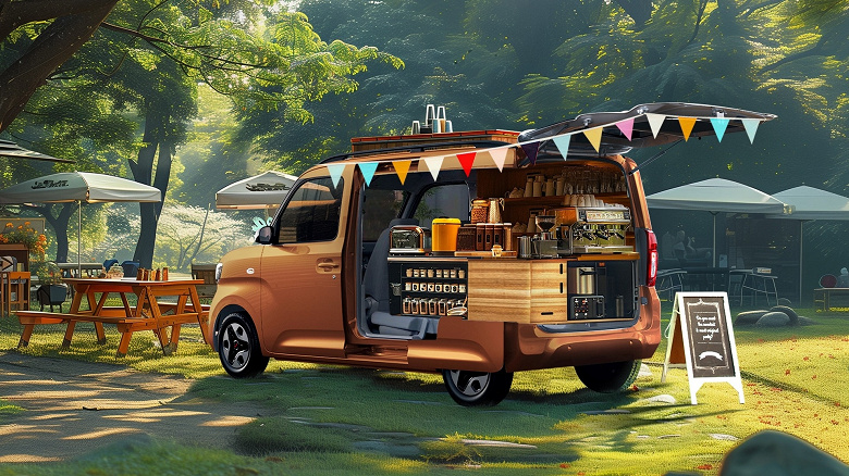 Мобильный бар, кофейня, мастерская, торговая точка, спальное место &mdash; в машине длиной менее 3,7 м. Представлен Wuling Zhiguang EV