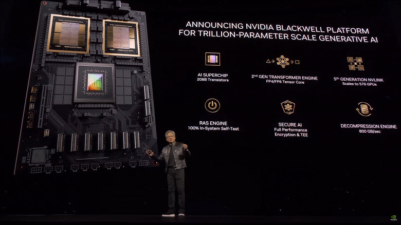 Новый GPU Nvidia поколения Blackwell настолько чудовищный, что для обучения модели ИИ с 1,8 трлн параметров нужно всего 2000 ускорителей