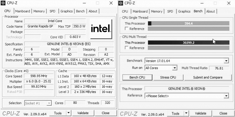 «Полосатый» процессор Intel с 90 ядрами и 656 МБ кеш-памяти. CPU из линейки Granite Rapids-SP засветился в Сети