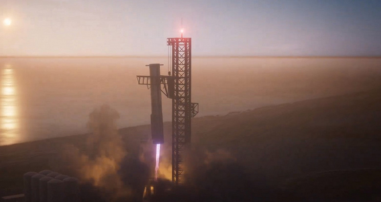 «Скоро», — Илон Маск показал, как Mechazilla будет встречать ракету-носитель Super Heavy