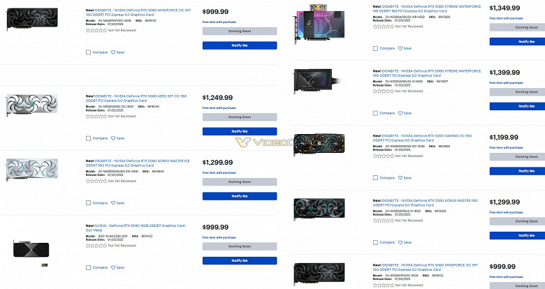 Видеокарты GeForce RTX 5080 на старте будут стоить до 1400 долларов