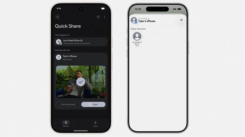 AirDrop теперь доступен для обмена файлами между iPhone и Google Pixel 10