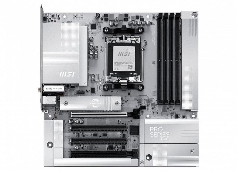 Самая доступная системная плата MSI с разъёмами питания на обратной стороне. Представлена PRO B840M-P EVO WIFI6E PZ