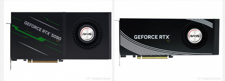 Необычная вытянутая вверх двухслотовая GeForce RTX 5090. Afox представила модель с «турбиной»