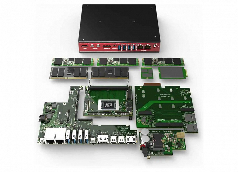 Внутреннее устройство модульного мини-ПК SolidRun Bedrock RAI300