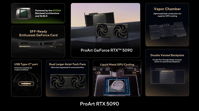Практически эталонная GeForce RTX 5090 Founders Edition, но не от Nvidia: Asus представила GeForce RTX 5090 ProArt