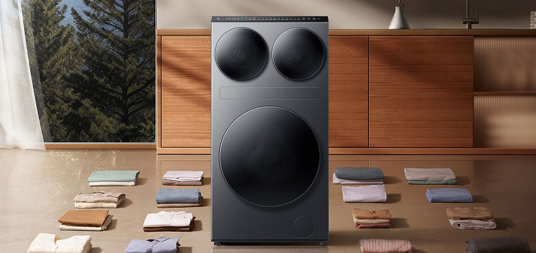 Инновационная стирально-сушильная машина Xiaomi с тремя зонами стирки дебютировала в Китае
