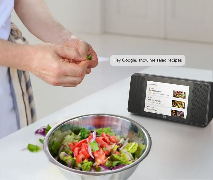 LG XBOOM AI ThinQ WK9 — умная беспроводная колонка с 8-дюймовым сенсорным экраном и голосовым помощником Google Assistant