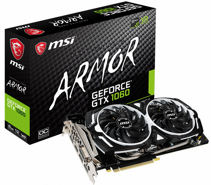 3D-карта MSI GeForce GTX 1060 6GB Armor OC оснащена памятью GDDR5X