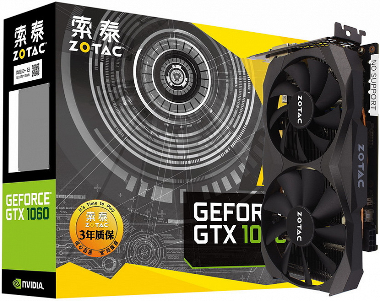 3D-карта Zotac GeForce GTX 1060 6 GB G5X Destroyer оснащена одним разъемом дополнительного питания 